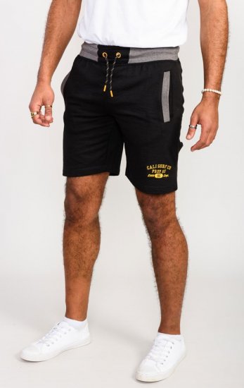 D555 Sutton Elasticated Waist Shorts With Embroidery Black - Mjukisbyxor och -shorts - Mjukisbyxor & Mjukisshorts 2XL-12XL