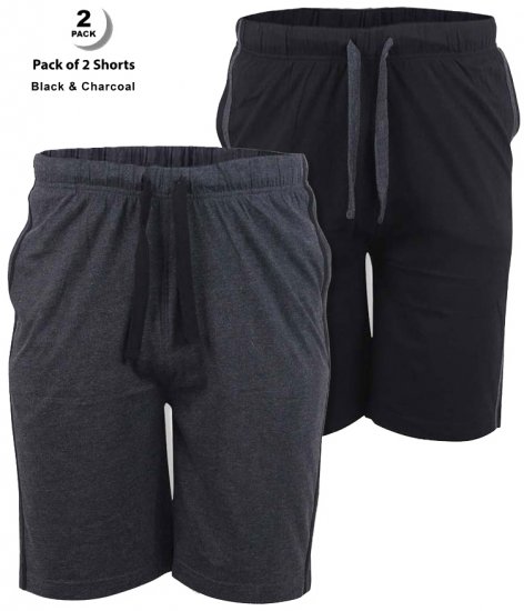 D555 Ryan Jersey Shorts 2-pack Black/Charcoal - Mjukisbyxor och -shorts - Mjukisbyxor & Mjukisshorts 2XL-12XL