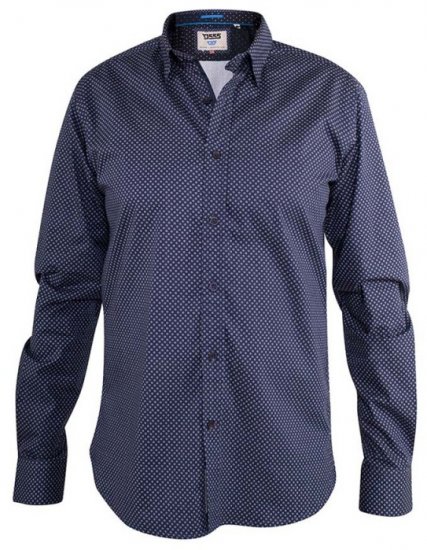 D555 Barker Printed Shirt Navy - Skjortor - Stora skjortor - 2XL-8XL