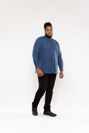 D555 Melbourne Gingham Check Long Sleeve Button Down Shirt - Skjortor - Stora skjortor - 2XL-8XL