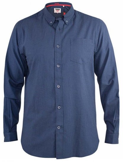 D555 Melbourne Gingham Check Long Sleeve Button Down Shirt - Skjortor - Stora skjortor - 2XL-8XL