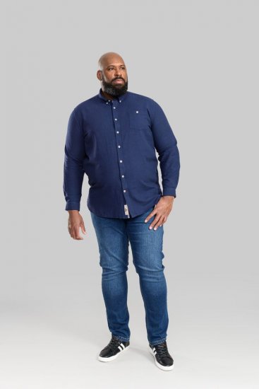D555 Sennon LS Linen Mix Shirt - Skjortor - Stora skjortor - 2XL-8XL