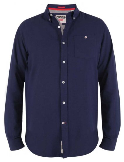 D555 Sennon LS Linen Mix Shirt - Skjortor - Stora skjortor - 2XL-8XL