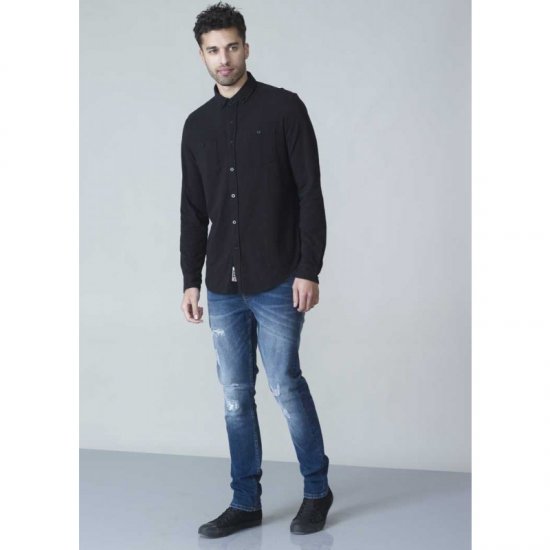 D555 Donnie Long Sleeve Jersey Shirt Black - Skjortor - Stora skjortor - 2XL-8XL