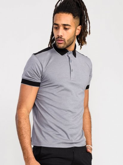 D555 Prinstead Pique Polo Shirt Grey - Pikétröjor - Stora pikétröjor - 2XL-8XL