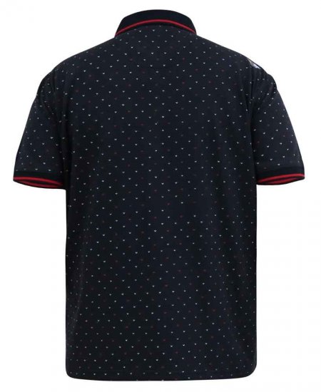 D555 Ashwell Ao Printed Polo Shirt Dark Navy - Pikétröjor - Stora pikétröjor - 2XL-8XL