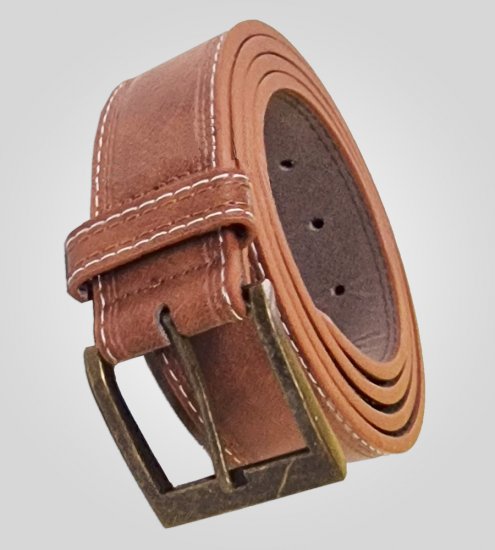 D555 Dylan Tan Bonded Leather Belt - Bälten - Långa bälten - W40-W70/2XL-8XL