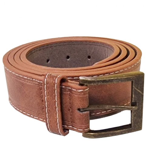 D555 Dylan Tan Bonded Leather Belt - Bälten - Långa bälten - W40-W70/2XL-8XL
