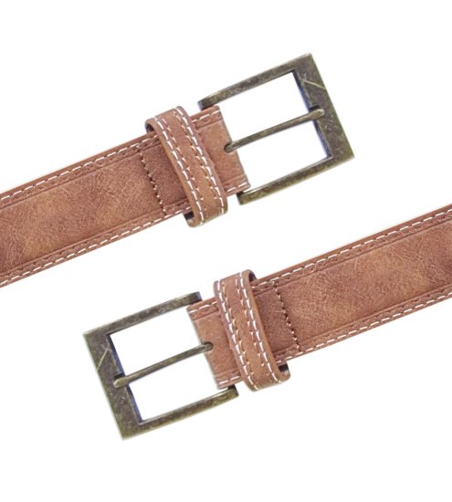 D555 Dylan Tan Bonded Leather Belt - Bälten - Långa bälten - W40-W70/2XL-8XL