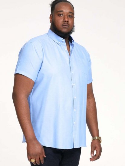 D555 James Short Sleeve Oxford Shirt Sky Blue - Skjortor - Stora skjortor - 2XL-8XL