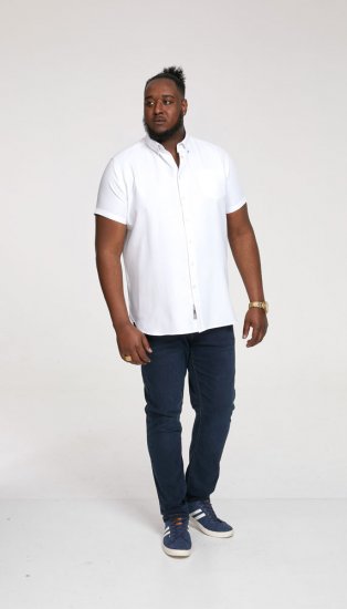 D555 James Short Sleeve Oxford Shirt White - Skjortor - Stora skjortor - 2XL-8XL