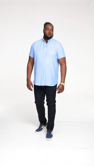 D555 James Short Sleeve Oxford Shirt Sky Blue - Skjortor - Stora skjortor - 2XL-8XL
