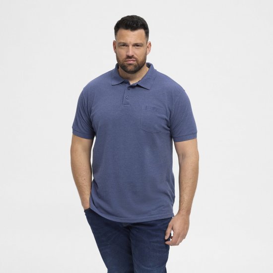 North Latitude Polo Blue Melange - Pikétröjor - Stora pikétröjor - 2XL-8XL