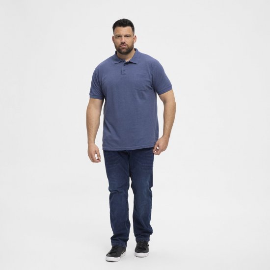 North Latitude Polo Blue Melange - Pikétröjor - Stora pikétröjor - 2XL-8XL