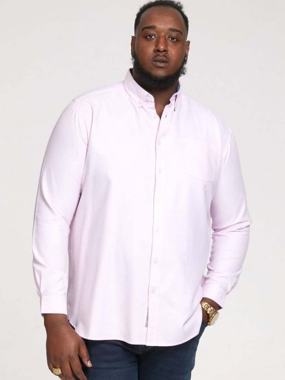 D555 Richard Long Sleeve Oxford Shirt Pink - Skjortor - Stora skjortor - 2XL-8XL