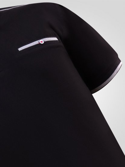 D555 Potts Jersey Polo With Jacquard Collar & Cuffs Svart - Pikétröjor - Stora pikétröjor - 2XL-8XL