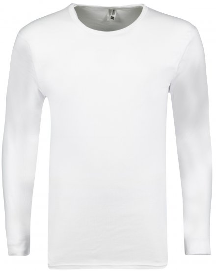 Adamo Royal Fine Ribbed Long sleeve Under-T-shirt White - Underkläder & Badkläder - Stora underkläder för män