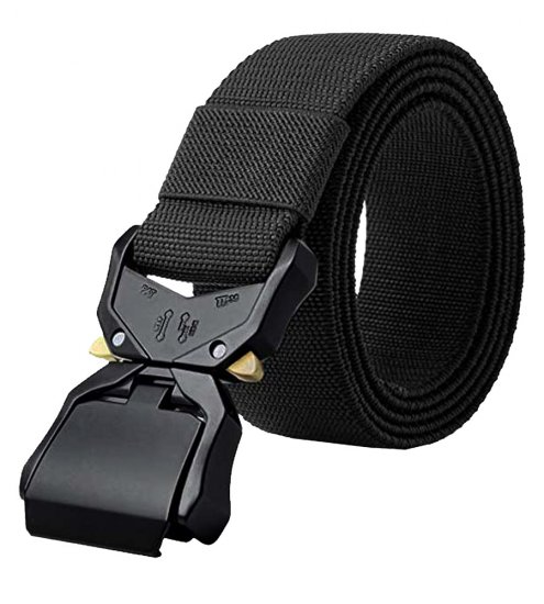 D555 Dale Tactical Stretch Webbing Belt with Heavy Duty Quick Release Buckle Black - Bälten - Långa bälten - W40-W70/2XL-8XL