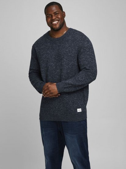 Jack & Jones JCOBRANDON Knit Navy Blazer - Tröjor & hoodies - Stora hoodies & tröjor - 2XL-14XL