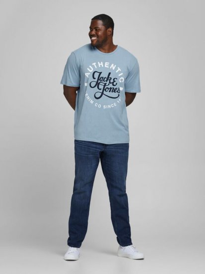 Jack & Jones JJMOON T-shirt Faded Denim - T-shirts - Stora T-shirts - 2XL-14XL