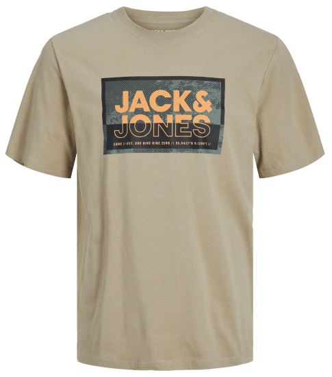 Jack & Jones JCOLOGAN T-Shirt Crockery - T-shirts - Stora T-shirts - 2XL-14XL