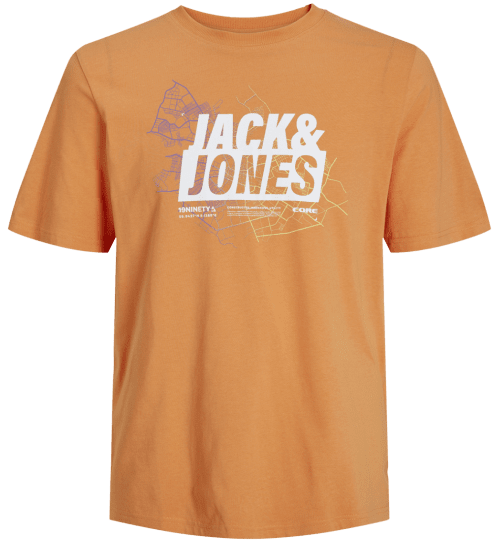 Jack & Jones JCOMAP LOGO T-Shirt Tangerine - T-shirts - Stora T-shirts - 2XL-14XL