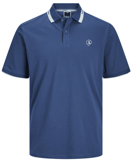 Jack & Jones JCOHASS LOGO Polo Ensign Blue - Pikétröjor - Stora pikétröjor - 2XL-8XL