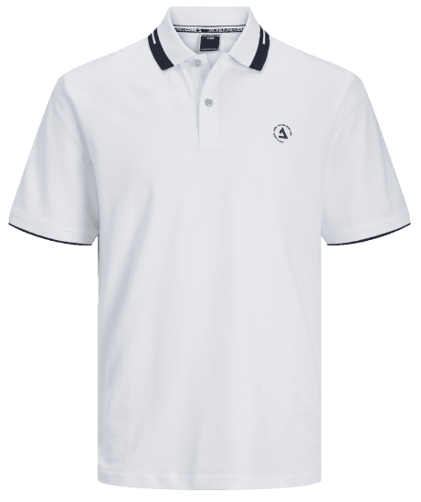 Jack & Jones JCOHASS LOGO Polo White - Pikétröjor - Stora pikétröjor - 2XL-8XL