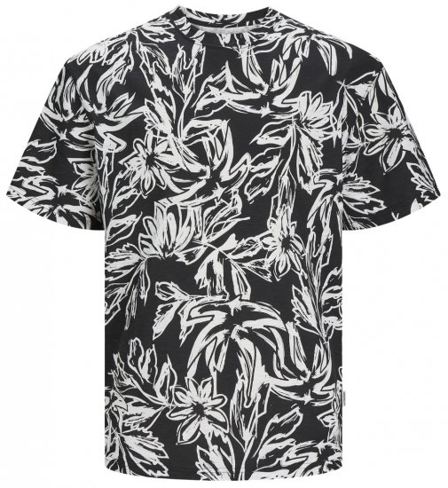 Jack & Jones JORLAFAYETTE AOP T-Shirt Black - T-shirts - Stora T-shirts - 2XL-14XL