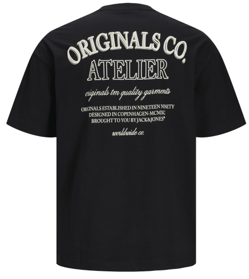 Jack & Jones JORSANTORINI BACK T-Shirt Black - T-shirts - Stora T-shirts - 2XL-14XL