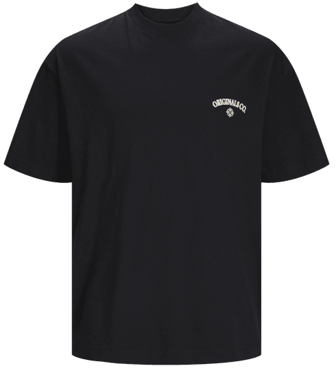 Jack & Jones JORSANTORINI BACK T-Shirt Black - T-shirts - Stora T-shirts - 2XL-14XL