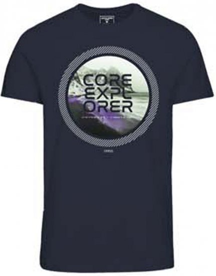 Jack & Jones JCOLOGO PRINT T-Shirt Navy Blazer - T-shirts - Stora T-shirts - 2XL-14XL