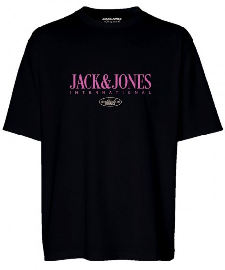 Jack & Jones JORLUCCA T-Shirt Black - T-shirts - Stora T-shirts - 2XL-14XL