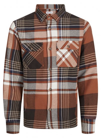 Jack & Jones Darren Flannel Overshirt brun - Skjortor - Stora skjortor - 2XL-8XL