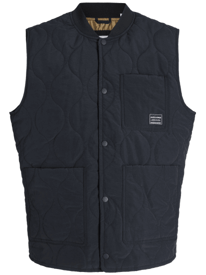 Jack & Jones Hero Liner Quilted Gilet Vest Black - Västar - Västar i stora storlekar