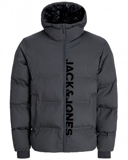 Jack & Jones Kaito Puffer Jacket Asphalt With Print - Jackor - Stora jackor - 2XL-12XL