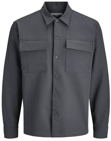 Jack & Jones Point Commute Long Sleeve Shirt Black Oyster - Skjortor - Stora skjortor - 2XL-8XL