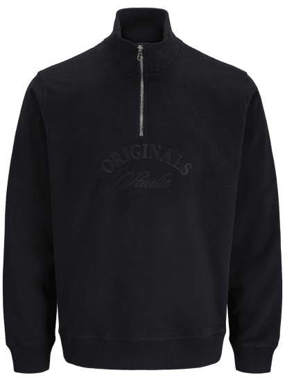 Jack & Jones Bleecker Branding High Neck Sweatshirt Black - Tröjor & hoodies - Stora hoodies & tröjor - 2XL-14XL