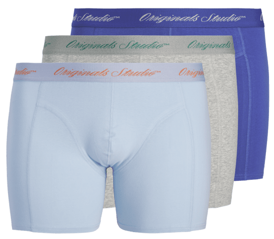 Jack & Jones Jacnorrebro Enfärgade Boxershorts 3-Pack Blå - Underkläder & badkläder - Stora underkläder för män