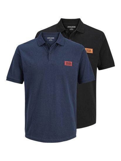 Jack & Jones Rush piketröja 2-pack svart/mörkblå - Pikétröjor - Stora pikétröjor - 2XL-8XL