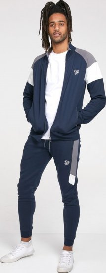 D555 JEFFREY Couture Zip Through Sweatshirt Navy - Tröjor & hoodies - Stora hoodies & tröjor - 2XL-14XL