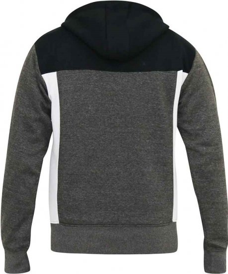 D555 NATHAN Full Zip Hoody With Cut And Sew Detail Black/Charcoal - Tröjor & hoodies - Stora hoodies & tröjor - 2XL-14XL