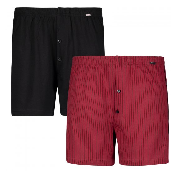 Adamo David Boxershorts 2-pack Burgundy/Black - Underkläder & Badkläder - Stora underkläder för män