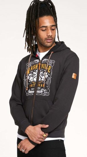 D555 KNEBWORTH Full Zip Hoody With Chest Print Black - Tröjor & hoodies - Stora hoodies & tröjor - 2XL-14XL