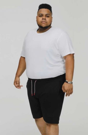 D555 STEFAN1 Elasticated Waist Loop Back Shorts Black - Mjukisbyxor och -shorts - Mjukisbyxor & Mjukisshorts 2XL-12XL