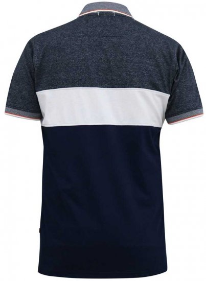D555 EMERSON Cut And Sew Polo With Jacquard Collar Navy - Pikétröjor - Stora pikétröjor - 2XL-8XL