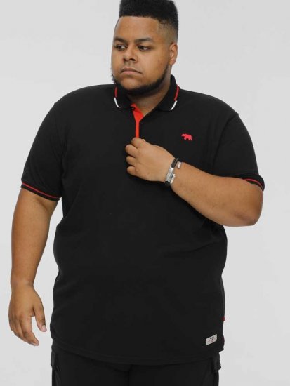 D555 SALFORD 2 Pique Polo Black - Pikétröjor - Stora pikétröjor - 2XL-8XL