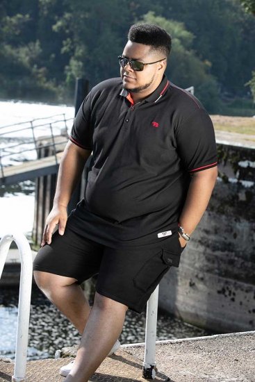 D555 SALFORD 2 Pique Polo Black - Pikétröjor - Stora pikétröjor - 2XL-8XL