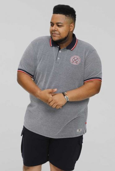 D555 KEMSTON Birds Eye Pique Polo Navy/White - Pikétröjor - Stora pikétröjor - 2XL-8XL