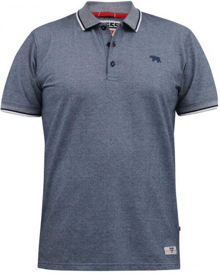 D555 GIBRALTAR Pique Polo Blue - Pikétröjor - Stora pikétröjor - 2XL-8XL